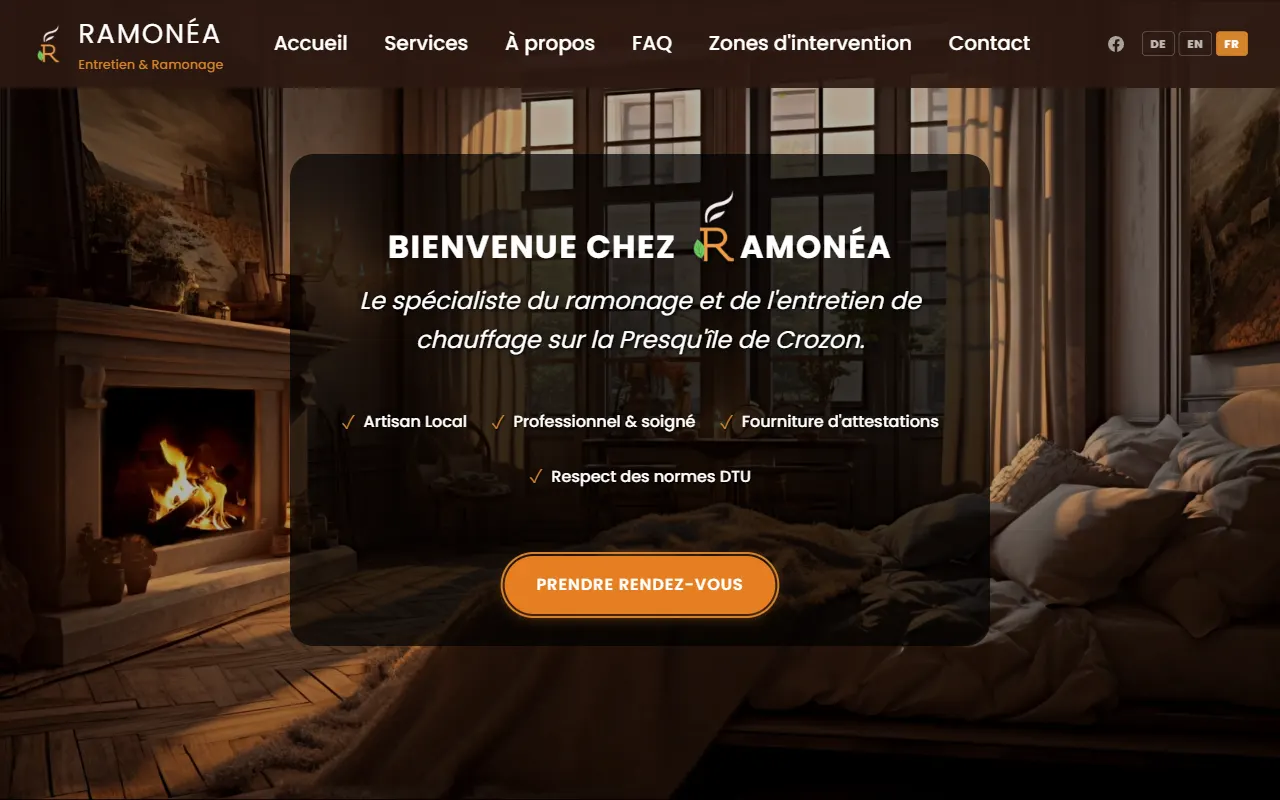 Page d'accueil du site Ramonéa